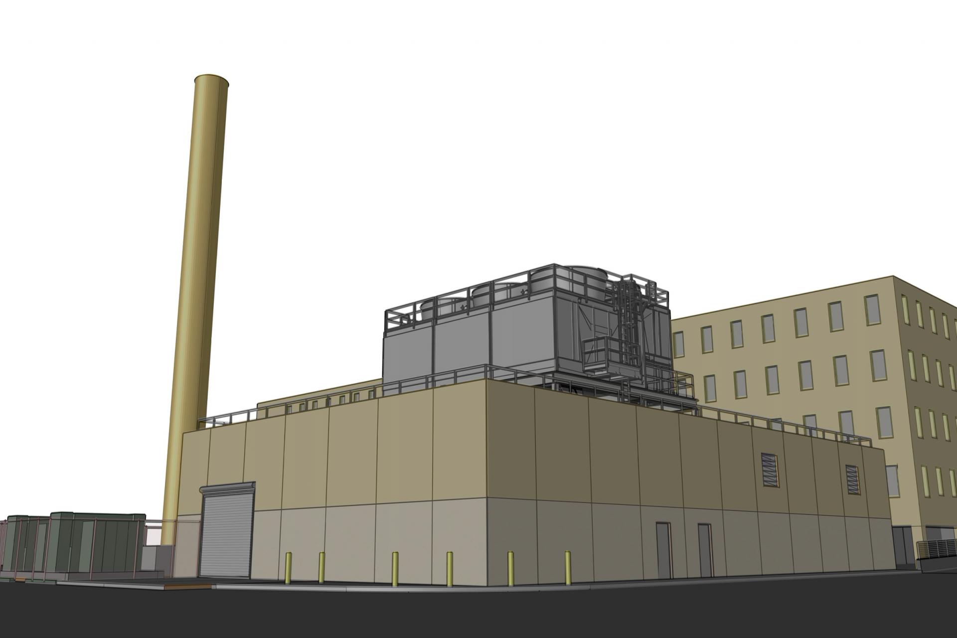 Southeast view of plant from parking area